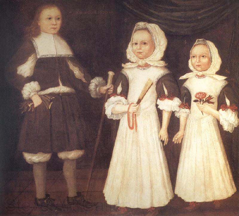 unknow artist THe Mason Children:David,Joanna,and Abigail Germany oil painting art